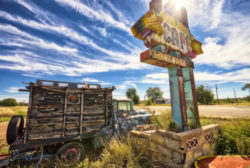 Digital art - ranch house cafe sign and classic truck