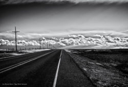 Digital art - Route 66 road and clouds