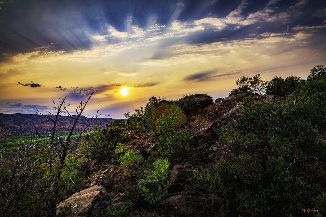 A dramatic sunset over Palo Duro Canyon State Park, near Amarillo Texas, ©Martin Sauer Photography